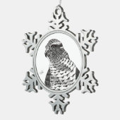 Azor. Goshawk. Tin Sneeuwvlok Ornament (Rechts)