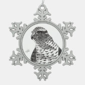 Azor. Goshawk. Tin Sneeuwvlok Ornament (Voorkant)