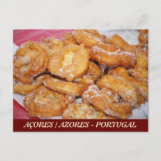 Azoreaanse malassadas briefkaart (Voorkant)