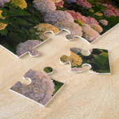 Azoreaanse stad in zonsondergang legpuzzel (Zijkant)