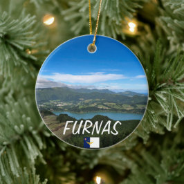 Azoren: Aangepaste kerstversiering voor Furnas Keramisch Ornament