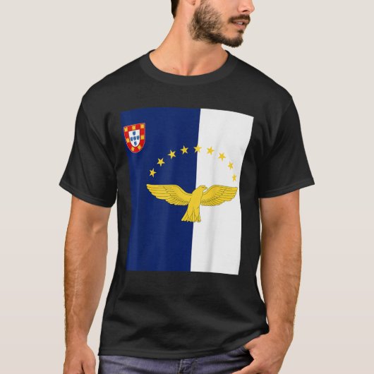Azoren Acores Flag T Shirt (Voorkant)