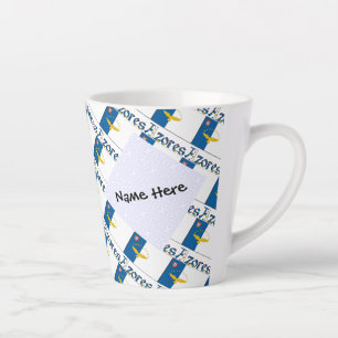 Azoren Azoriaanse Vlag Getegeld Gepersonaliseerd Latte Mok