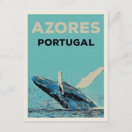 Azoren bulgwalvis illustratie Portugal Briefkaart (Voorkant)