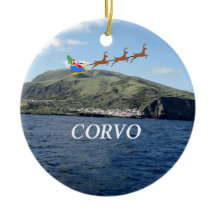 Azoren: Corvo Panorama kerst-ornament