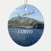 Azoren: Corvo Panorama kerst-ornament Keramisch Ornament (Links)
