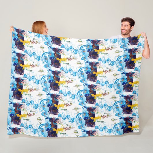 Azoren design fleece deken (In situ)