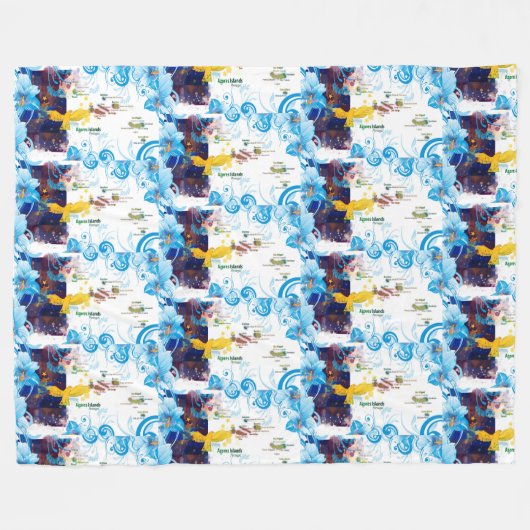 Azoren design fleece deken (Voorkant (Horizontaal))