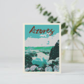 Azoren eilanden vulkanische meren illustratie briefkaart (Staand voorkant)