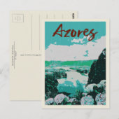 Azoren eilanden vulkanische meren illustratie briefkaart (Voorkant / Achterkant)
