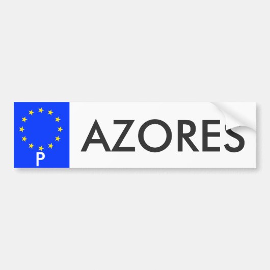 Azoren European Union License Bord Sticker (Voorkant)