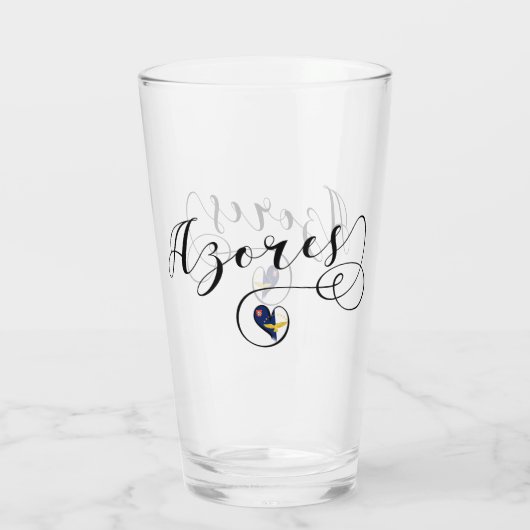 Azoren Flag Heart, Portugal, Azorean Glas (Achterkant)