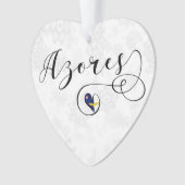 Azoren Flag Heart, Portugal, Azorean Ornament (voorkant)
