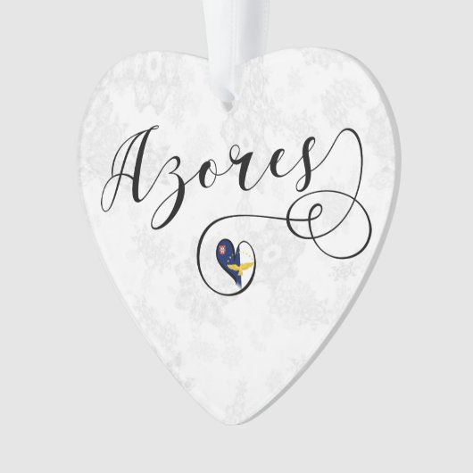 Azoren Flag Heart, Portugal, Azorean Ornament (voorkant)