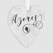 Azoren Flag Heart, Portugal, Azorean Ornament (voorkant)