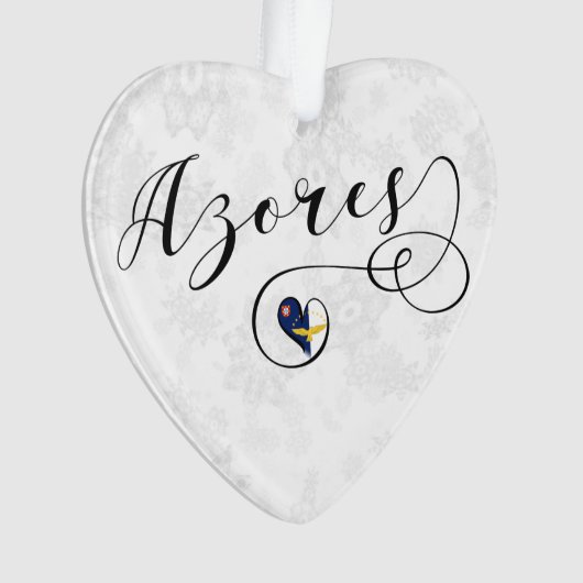 Azoren Flag Heart, Portugal, Azorean Ornament (voorkant)