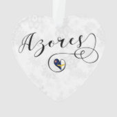 Azoren Flag Heart, Portugal, Azorean Ornament (achterkant)