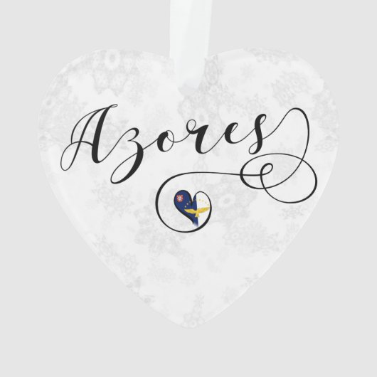 Azoren Flag Heart, Portugal, Azorean Ornament (achterkant)