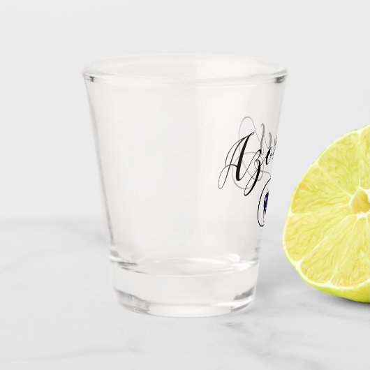 Azoren Flag Heart, Portugal, Azorean Shot Glas (Links)