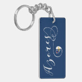 Azoren Flag Heart, Portugal, Azorean Sleutelhanger (Voorkant Links)