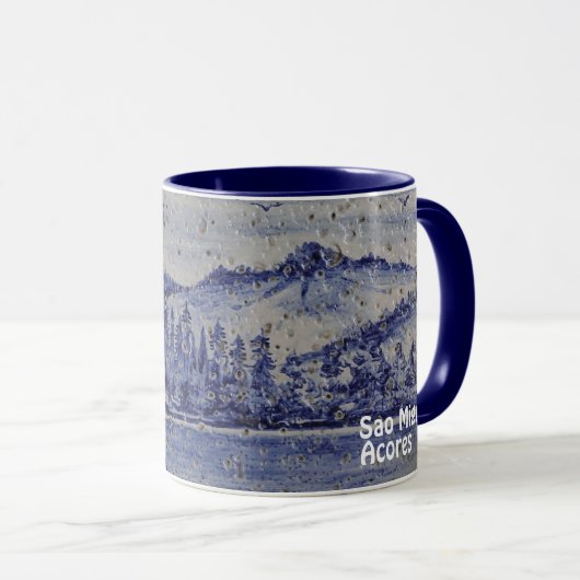 Azoren Furnas Lake Tile Cup Caneca das Furnas Mok (Voorkant rechts)