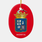 Azoren- Horta Faial Kerstversier Keramisch Ornament (Voorkant)