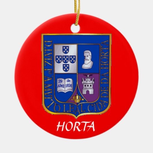 Azoren- Horta Faial Kerstversier Keramisch Ornament (Voorkant)