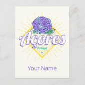 Azoren Hydrangea Bloemeneiland Portugal Vintage Feestdagenkaart (Voorkant)