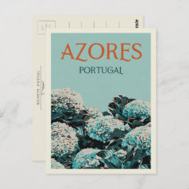 Azoren hydrangeas illustration Portugal Briefkaart