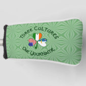 Azoren Ierse Amerikaanse vlaggen Shamrock geperson Golfheadcover (Voorkant)