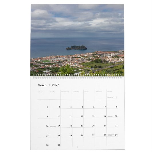 Azoren Kalender (Mar 2026)