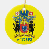 Azoren- kerstversiering met vlag keramisch ornament (Voorkant)