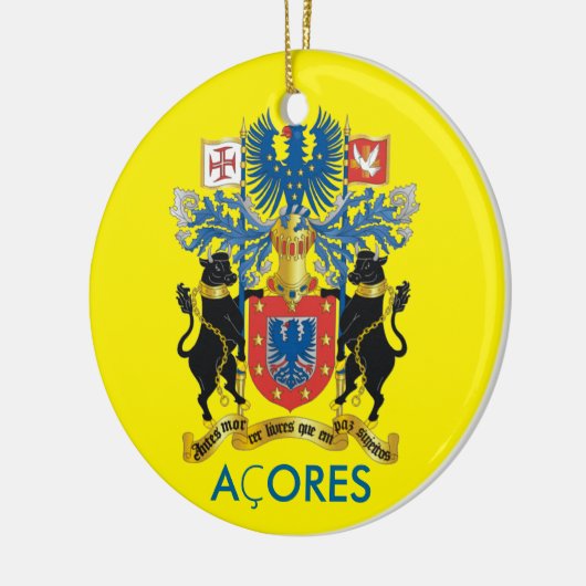 Azoren- kerstversiering met vlag keramisch ornament (Links)