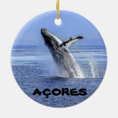 Azoren Koe kerstversiering walvis Keramisch Ornament (Achterkant)