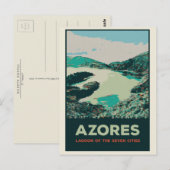 Azoren lagune van 7 steden illustratie Portugal Briefkaart (Voorkant / Achterkant)
