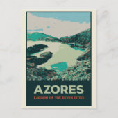 Azoren lagune van 7 steden illustratie Portugal Briefkaart (Voorkant)