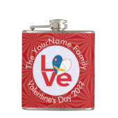 Azoren LOVE Hearth Flag Valentijn Gepersonaliseerd Heupfles (Voorkant)
