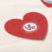 Azoren LOVE Hearth Flag Valentijn Gepersonaliseerd Kartonnen Onderzetters (Gekanteld)