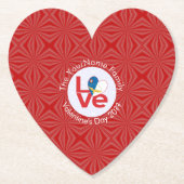 Azoren LOVE Hearth Flag Valentijn Gepersonaliseerd Kartonnen Onderzetters (Voorkant)
