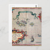 Azoren - Oude kaart - verzonken Exploratie (Voorkant / Achterkant)