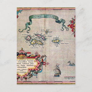 Azoren - Oude kaart -  verzonken Exploratie