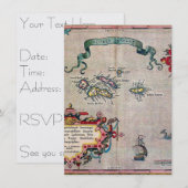 Azoren - Oude kaart -  verzonken Exploratie (Voorkant / Achterkant)