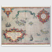 Azoren - Oude kaart -  verzonken Exploratie Cadeaupapier (Vlak)