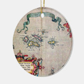 Azoren - Oude kaart - verzonken Exploratie Keramisch Ornament (Links)