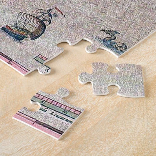 Azoren - Oude kaart - verzonken Exploratie Legpuzzel (Zijkant)