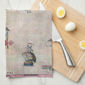 Azoren - Oude kaart -  verzonken Exploratie Theedoek (Quarter Fold)