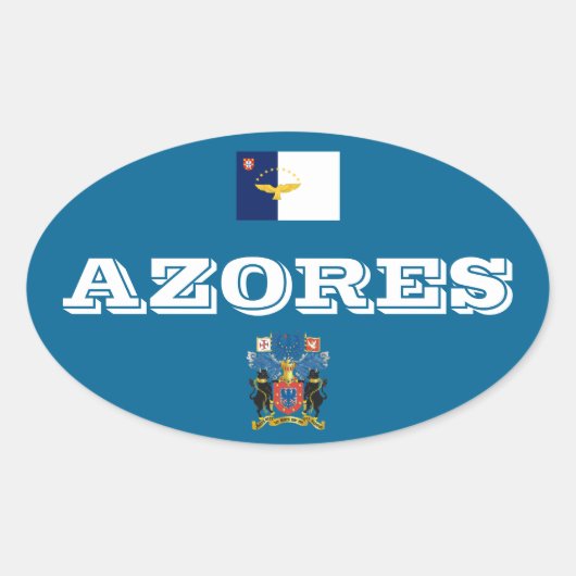 Azoren (Portugal) Europese stijl ovale Sticker (Voorkant)