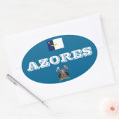 Azoren (Portugal) Europese stijl ovale Sticker (Envelop)
