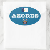 Azoren (Portugal) Europese stijl ovale Sticker (Tas)