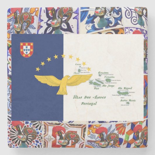 Azoren Portugal Stenen Onderzetter (Voorkant)